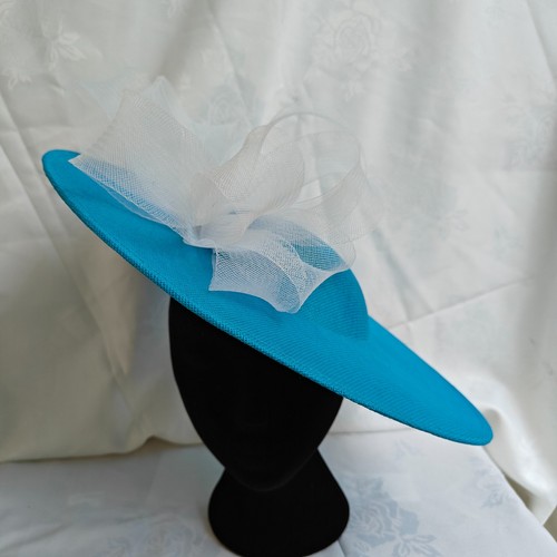 Turquoise blue white wide brim - turquoise,