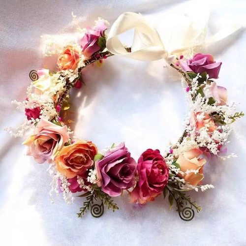 Bridal wreaths floral headband - wreaths,