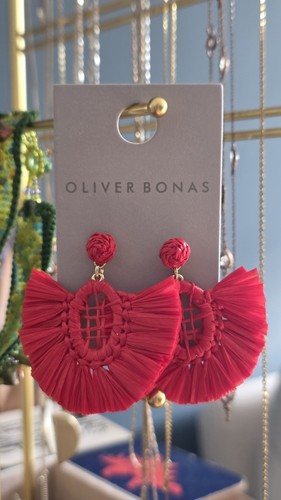 Oliver bonas red raffia - raffia, fan