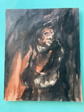 Character Painting, Acrylic on Paper, Indistinctly Signed