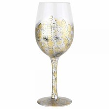 Lolita Venom Snake Skin Pattern Hand Painted Wine Glass New Boxed 6004363