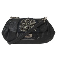 Prada Bijou 2Way Clutch Bag Black Women's Leather Antique Skipper Shoulder Bag