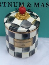 MacKenzie-Childs Courtly Check Enamel Canister- Small/New/Christmas Gifting