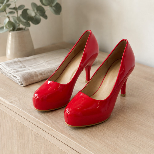 Shoe geeks red patent look - shoe,