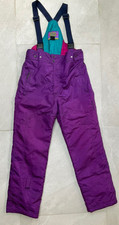 Nevica Classic Purple Ladies Ski Wear Insulated Salopettes UK42M 30" Leg Nylon