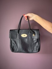 Genuine Large Black Mulberry Bayswater Used Very Good Condition Gold Trim