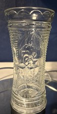 Vintage 1951 Festival of Britain Celery Glass Vase In Excellent Condition