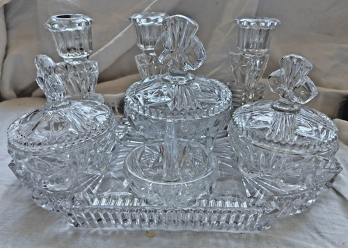 Cut glass crystal vanity - cut, set