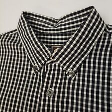 Pretty Green Gingham Shirt MEDIUM (Snug) Classic Fit Black Long Sleeve Check