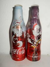 2 COCA COLA CHRISTMAS SANTA Alu Bottle Cans from HOLLAND (25cl)  Empty !!