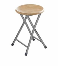 ROUND FOLDING STOOL OR WOOD TOP LIGHT WEIGHT SEAT HEART CHAIR PADDED JUNIOR