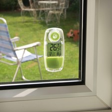 Solar Powered Window Thermometer Indoor Outdoor Home Digital Temperature Display