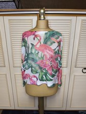 Cameo Rose Flamingo Batwing Knit Jumper Size S/M