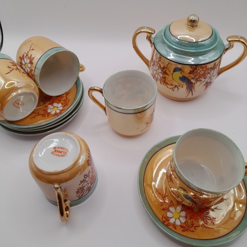 Vintage japan tea set bird - tea,