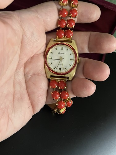 Vintage lucerne watch - lucerne, red