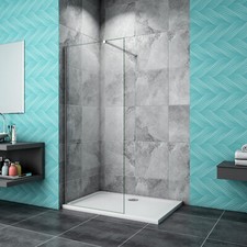 Walk In Wet Room Shower Screen optional Flipper  Enclosure NANO Easy Clean Glass