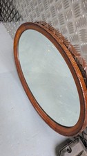 Large Antique Oval Mahogany Beveled Mirror