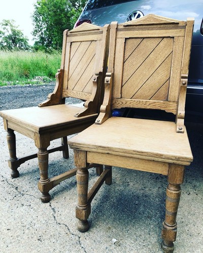 Pair antique gothic style - of,
