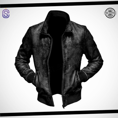 Genuine waxed black leather - waxed,