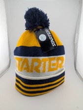 New Starter Black Label Bobble Hat Beanie Pom Pom Yellow Navy White Winter BNWT