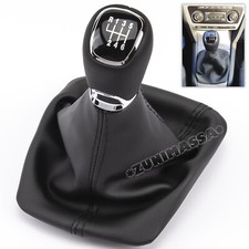 for SKODA OCTAVIA II 2 YETI LEATHER GEAR SHIFT STICK KNOB 6 SPEED HANDLE SHIFTER