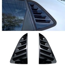 Gloss Black Window Louver Rear Side Vent Cover for VW Polo Hatchback 2011-2018