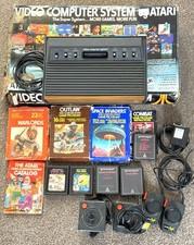 ATARI CX-2600 VINTAGE GAMES CONSOLE WITH GAMES - WORKING