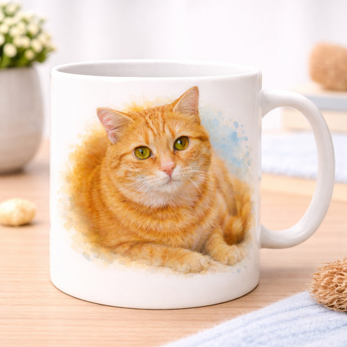 Cats and kittens mug ceramic - and,