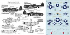 SUPERSCALE DECALS 1/72 P-47D Thunderbolt 61st FS 63rd FS 56th FG noseart (USAAF)