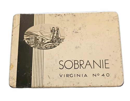 Vintage cigarette tin sobranie - vintage,