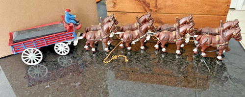 Vintage horse drawn wagon team - horse,