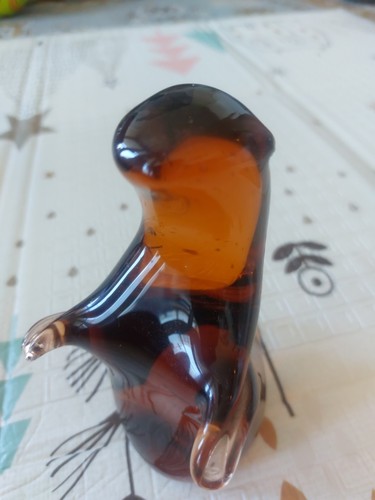 Wedgwood amber art glass otter - amber,