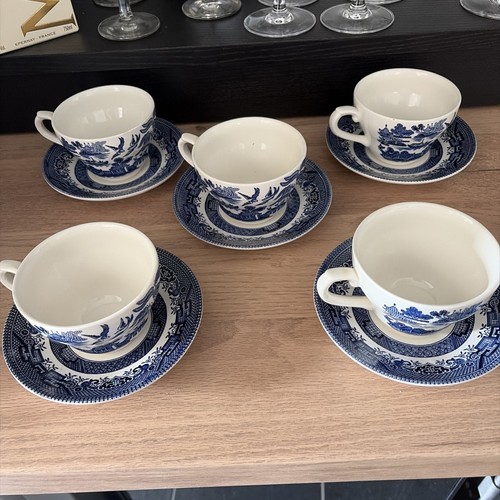 Set blue willow cups - cups, &