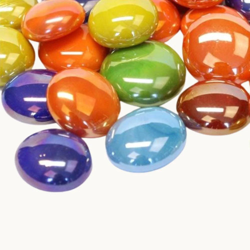 Mixed colour glass pebbles - mixed,
