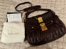 Miu Miu Matelasse Brown Leather Bag, In Excellent Condition