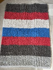 Next Children Red/Blue/Grey And Cream Bobbly  100% Cotton Rug 60 X 80 cm