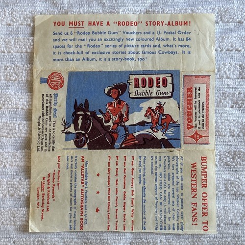 Rare 1950s rodeo bubble gum - rare,