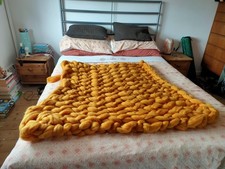 Chunky Knit "Fire Orange" Blanket/Throw 1  X 1.10 Meter