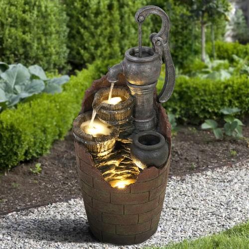 Contemporary garden waterfall - garden,
