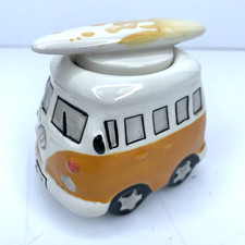 Volkswagen T1 Splitty Bus VW Ceramic Egg Cup/Novelty Ornament Rare With Salt Pot