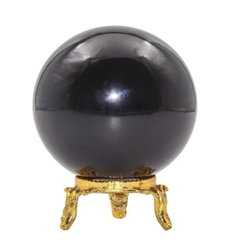 Black tourmaline stone - tourmaline, sphere