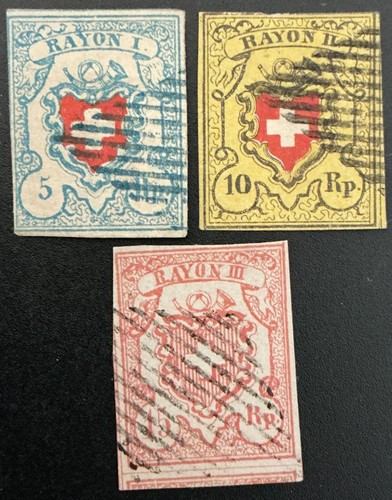 Switzerland 1852 stamped - switzerland,