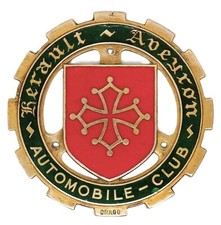 Vintage 1950's-1960's l'Hérault Aveyron Automobil Club Car Badge by Drago Paris