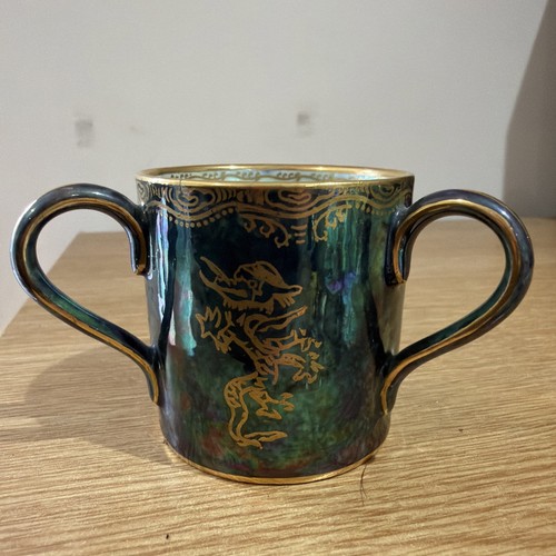 Wedgwood lustre pottery dragon - pottery,