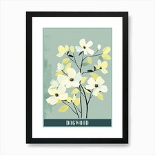 Dogwood Tree Flat Illustration 2 Po Framed Wall Art Poster Canvas Print Picture