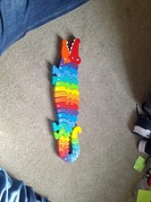 Alphabet wooden crocodile - wooden,
