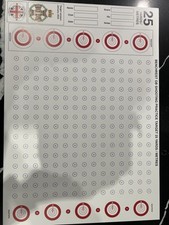 A3 COMPETITION TARGET SHEETS 25 Yard Metre Benchrest Rifle Card Targets 20 Pack