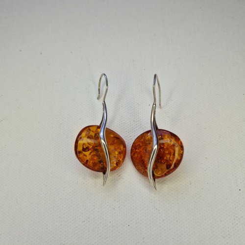Baltic amber earrings - baltic, sterling