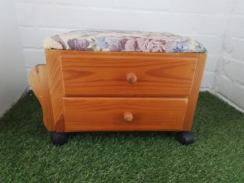 Vintage sewing box foot stool - sewing,