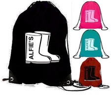 WELLY BAG wellington boot bag wellies personalised school kids childrens boots  
